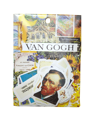 Set 40 Stickers Diseño Vincent Vang Gogh Arte
