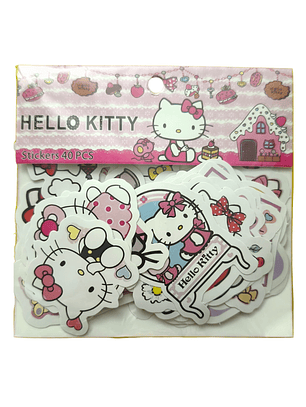 Set 40 Stickers Diseño Hello Kitty Kawaii