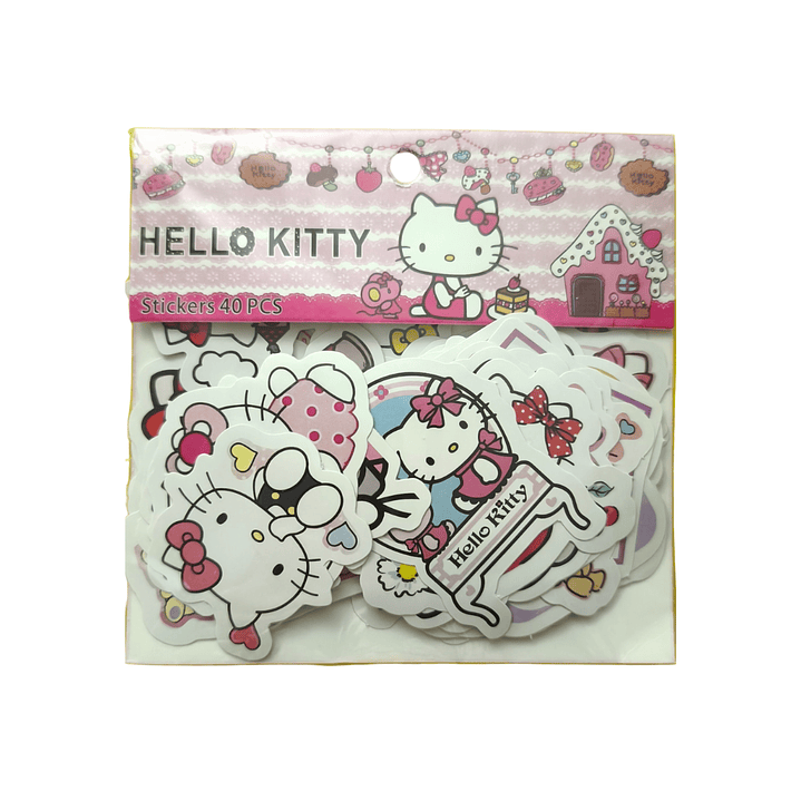 Set 40 Stickers Diseño Hello Kitty Kawaii 1