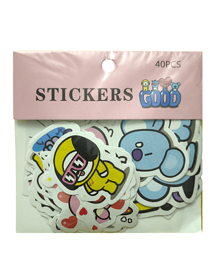 Set 40 Stickers Diseño BTS BT21 Kpop