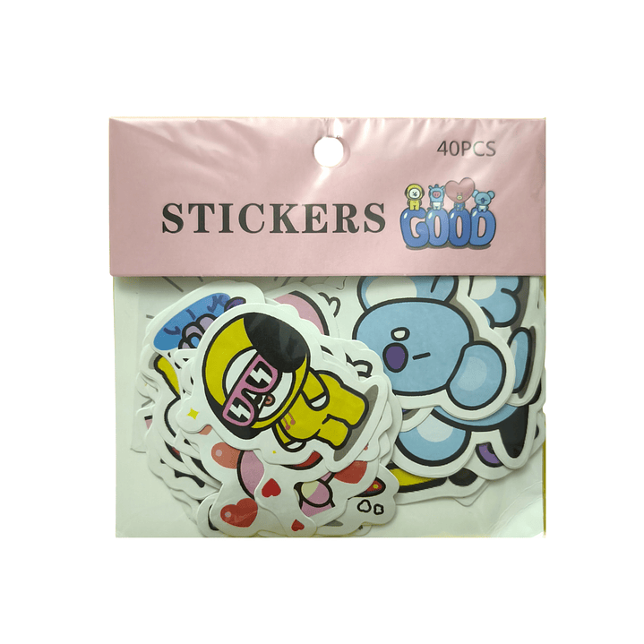 Set 40 Stickers Diseño BTS BT21 Kpop 1