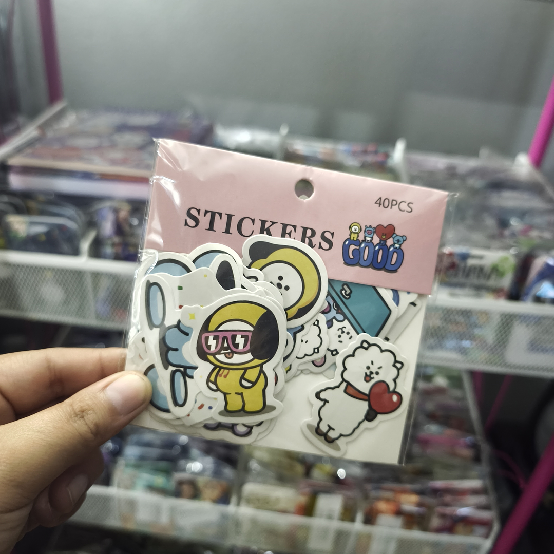 Set 40 Stickers Diseño BTS BT21 Kpop 2