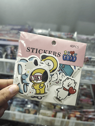 Set 40 Stickers Diseño BTS BT21 Kpop