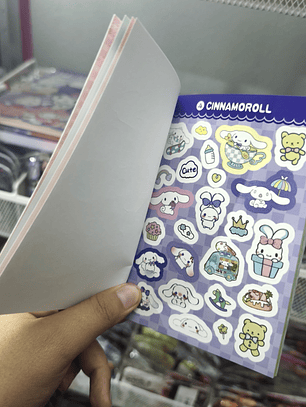 Libreta De 450 Stickers Diseño Cinnamoroll Kawaii