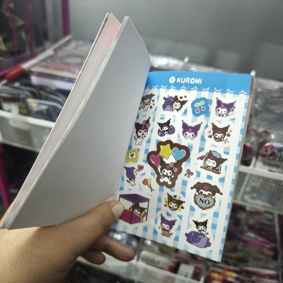 Libreta De 450 Stickers Diseño Kuromi Kawaii 2