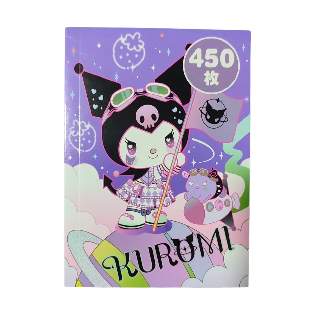 Libreta De 450 Stickers Diseño Kuromi Kawaii 1