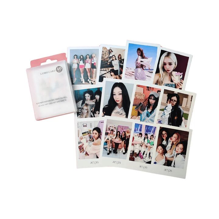 Set 40 Photocards Simples Lomo Card Diseño Aespa Kpop 1