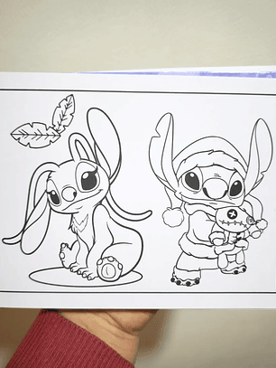 Libro Para Colorear Diseño Stitch Tapa Dura 48 Ilustraciones