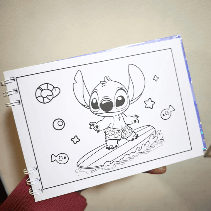 Libro Para Colorear Diseño Stitch Tapa Dura 48 Ilustraciones 3