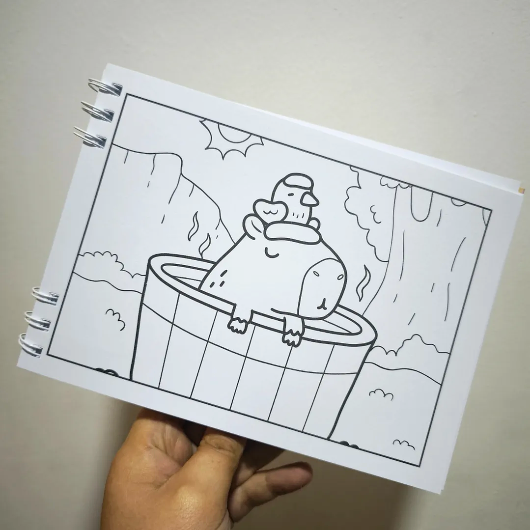 Libro Para Colorear Diseño Capybara Tapa Dura 48 Ilustraciones 2