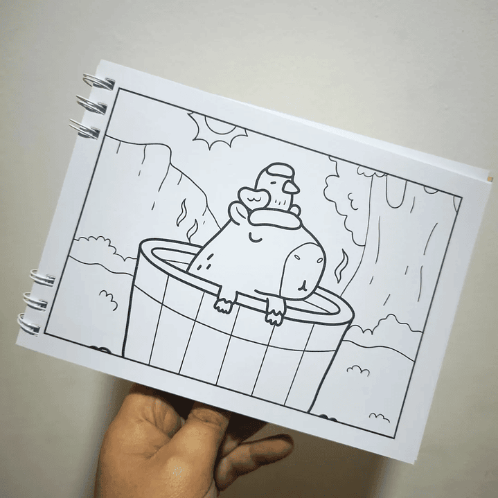 Libro Para Colorear Diseño Capybara Tapa Dura 48 Ilustraciones 2