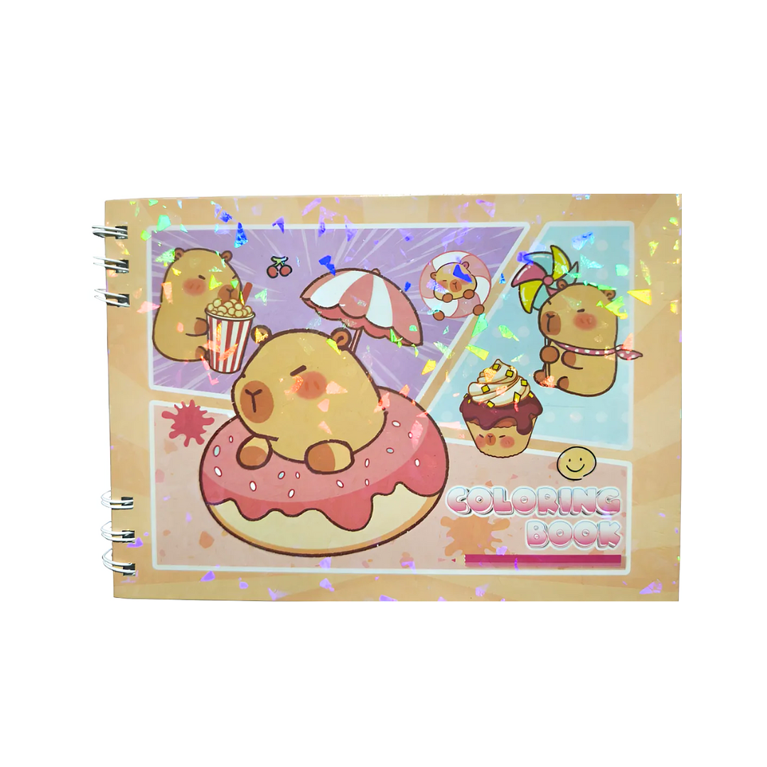 Libro Para Colorear Diseño Capybara Tapa Dura 48 Ilustraciones 1