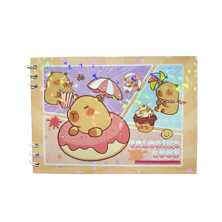 Libro Para Colorear Diseño Capybara Tapa Dura 48 Ilustraciones 1