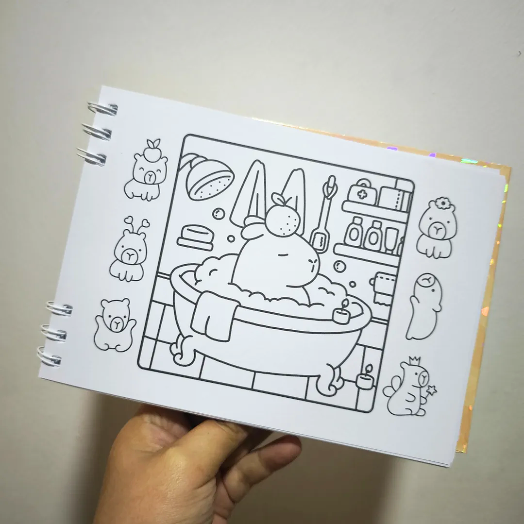 Libro Para Colorear Diseño Capybara Tapa Dura 48 Ilustraciones 3