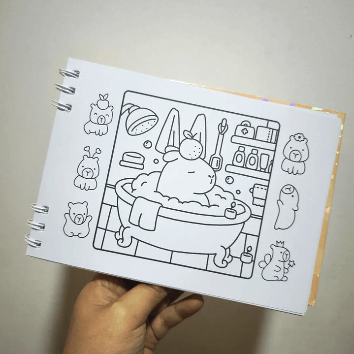 Libro Para Colorear Diseño Capybara Tapa Dura 48 Ilustraciones 3