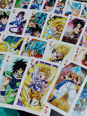 Set de Cartas Poker Naipe Juego Mesa Diseño Dragon Ball Anime