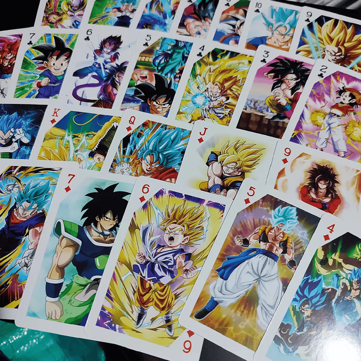 Set de Cartas Poker Naipe Juego Mesa Diseño Dragon Ball Anime 2