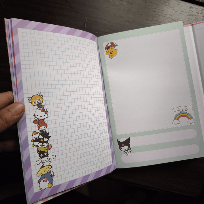 Libreta Planner Tapa Dura Hello Kitty y Amigos Kawaii 4