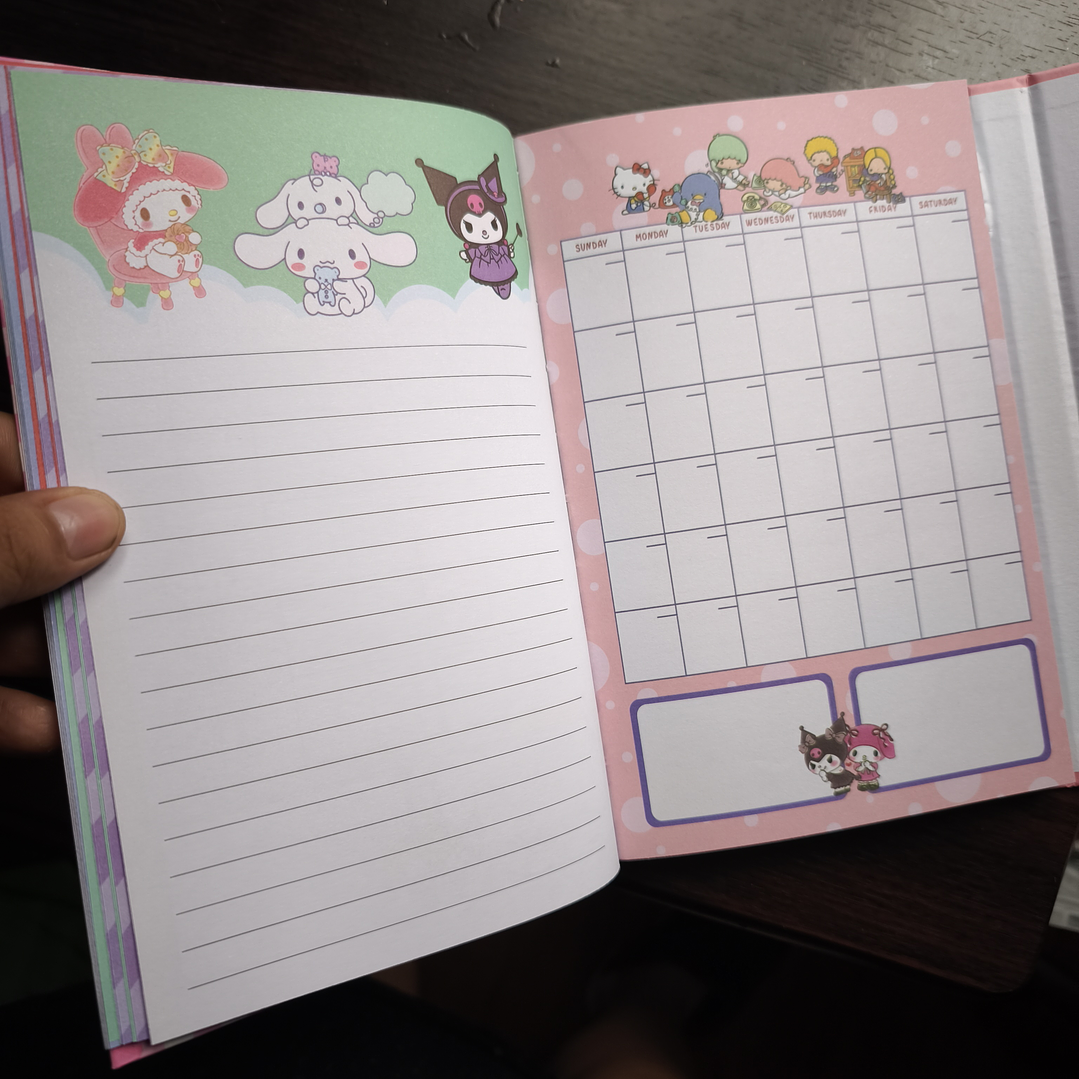Libreta Planner Tapa Dura Hello Kitty y Amigos Kawaii 5