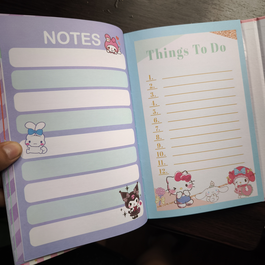 Libreta Planner Tapa Dura Hello Kitty y Amigos Kawaii 6