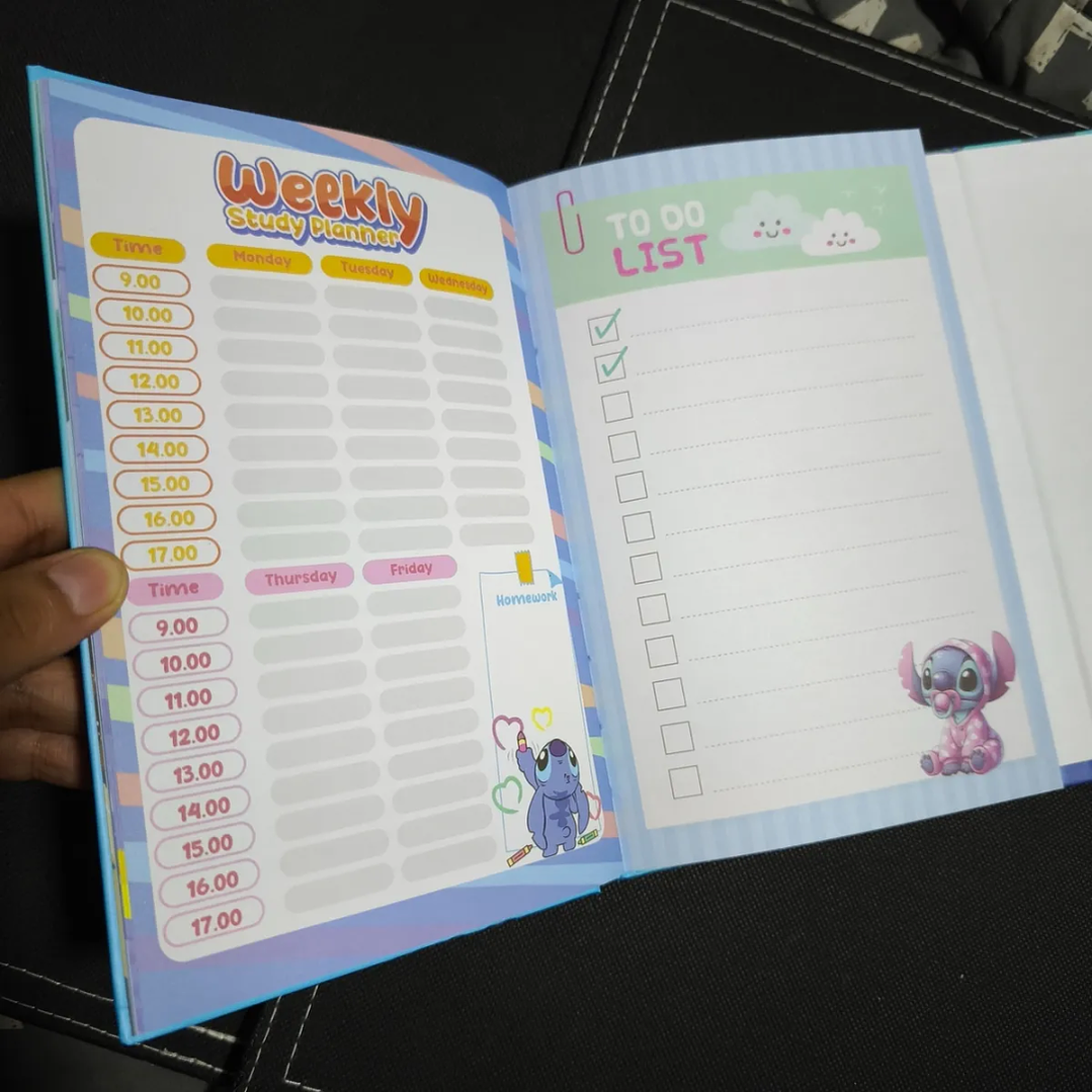 Libreta Planner Tapa Dura Stitch Kawaii 5