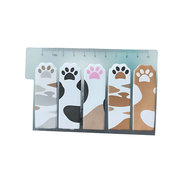 Notas Adhesivas Diseño Gatito Gato Michi Patitas Huellas Kawaii 1