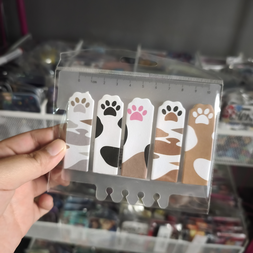 Notas Adhesivas Diseño Gatito Gato Michi Patitas Huellas Kawaii 2