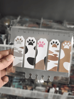 Notas Adhesivas Diseño Gatito Gato Michi Patitas Huellas Kawaii