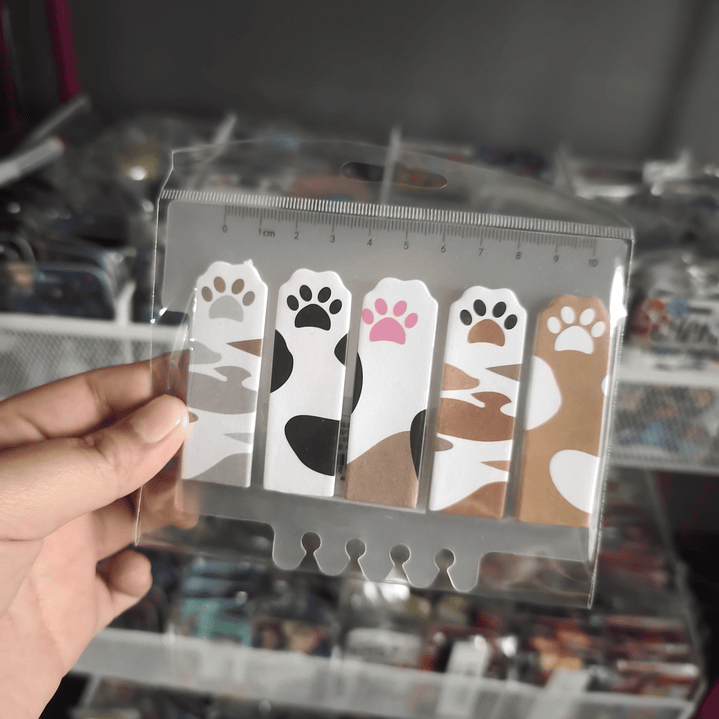 Notas Adhesivas Diseño Gatito Gato Michi Patitas Huellas Kawaii 2
