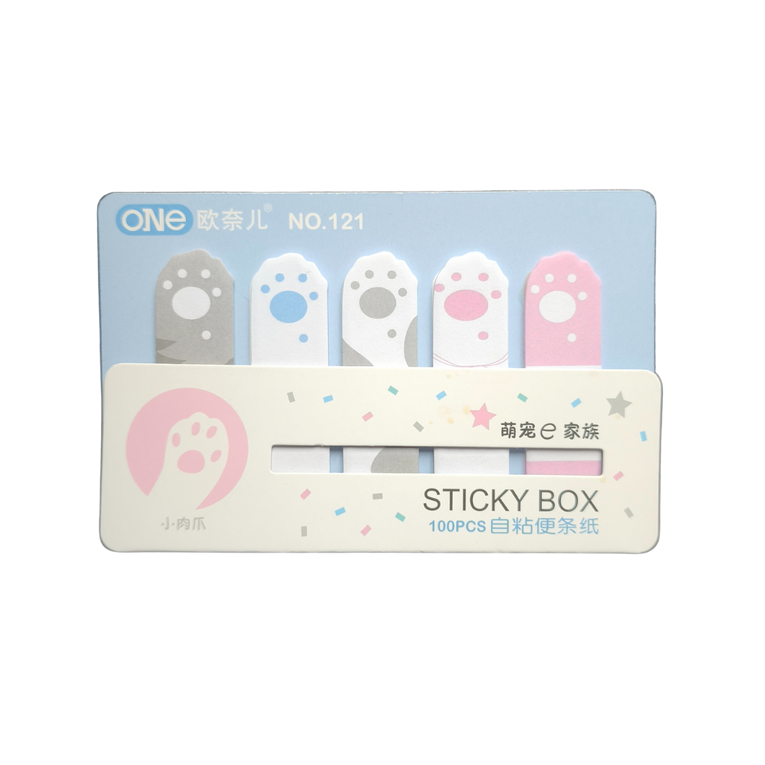 Notas Adhesivas Diseño Gatito Gato Michi Patitas Huellas Kawaii 3