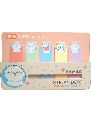 Notas Adhesivas Diseño Gatito Gato Michi Kawaii