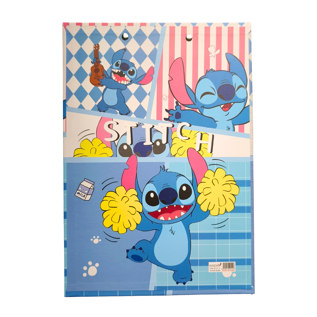 Tabla Portapapel Sujeta papel Con Clip Metalico Diseño Stitch 2