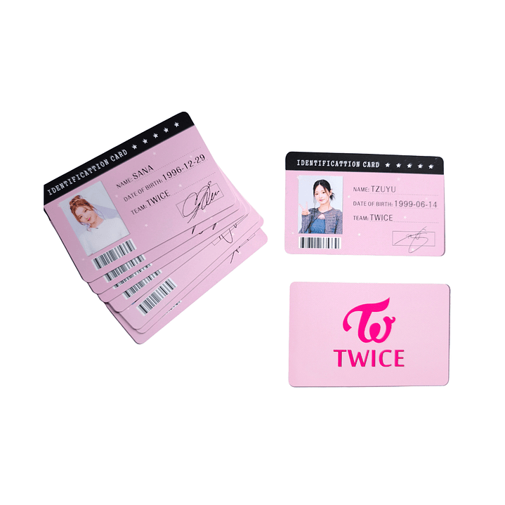 Set 9 Tarjetas Plásticas ID Card Diseño Twice Kpop 3