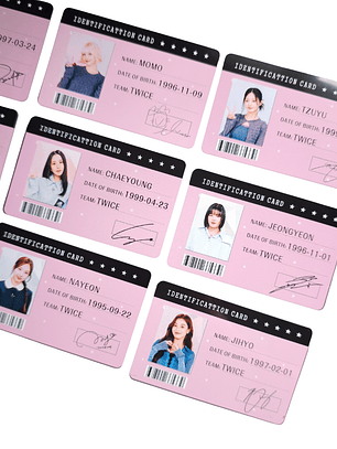 Set 9 Tarjetas Plásticas ID Card Diseño Twice Kpop