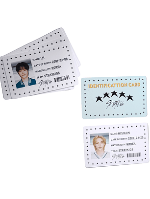 Set 8 Tarjetas Plásticas ID Card Diseño Stray Kids Kpop