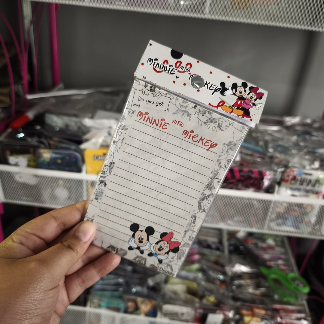 Set Esquela Block de Notas Diseño Mickey Mouse & Minnie Mouse 5