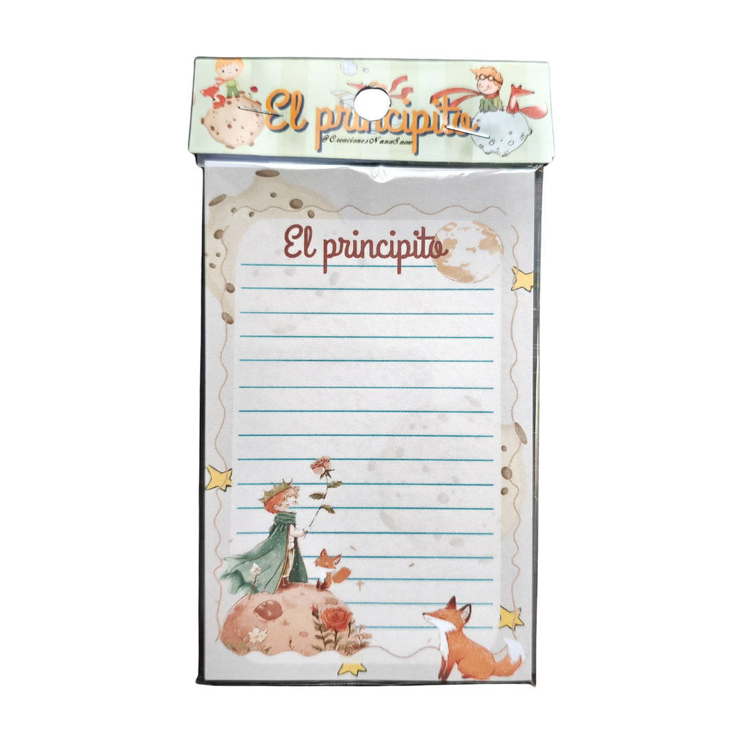 Set Esquela Block de Notas Diseño El Principito 1