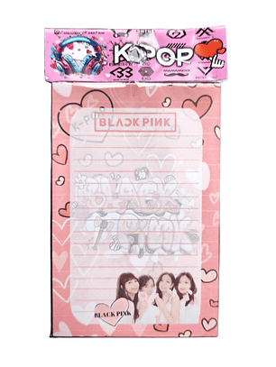 Set Esquela Block de Notas Diseño Blackpink Kpop