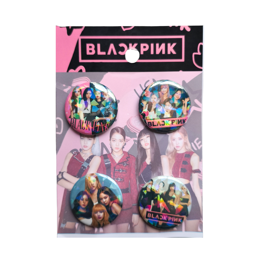 Set 4 Chapitas (Broches) de 3.5cm Blackpink Kpop 1
