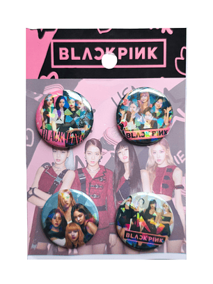 Set 4 Chapitas (Broches) de 3.5cm Blackpink Kpop