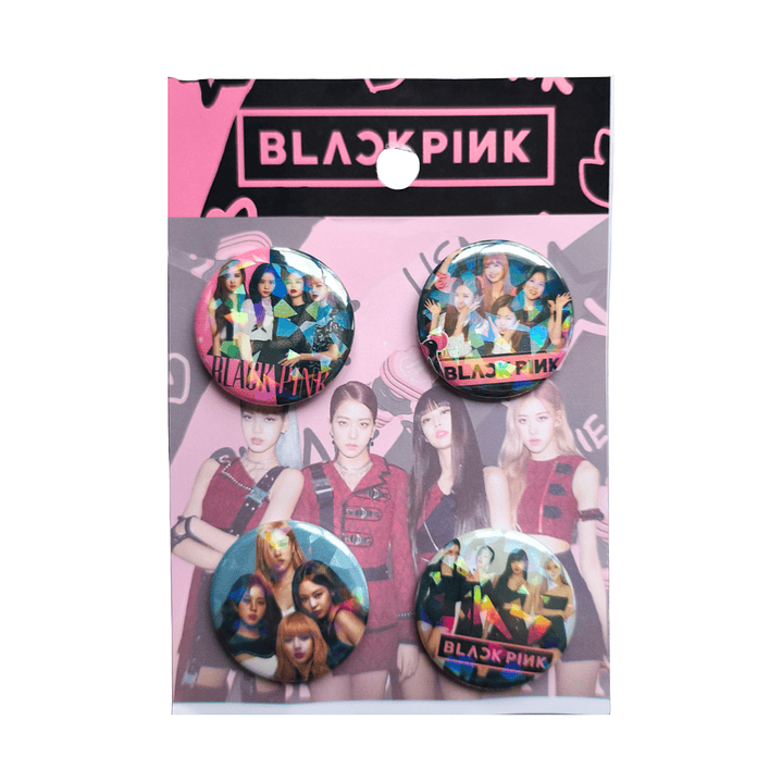 Set 4 Chapitas (Broches) de 3.5cm Blackpink Kpop 1