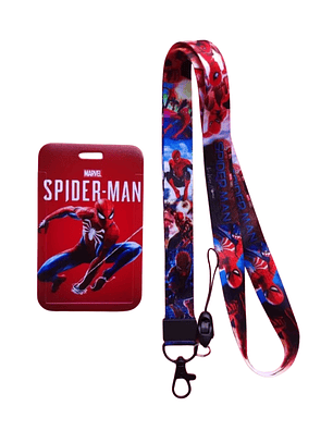 Portacredencial + Lanyard Superheroes Hombre Araña Spiderman Marvel