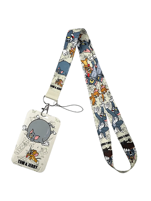 Portacredencial + Lanyard Tom & Jerry Serie Cartoon