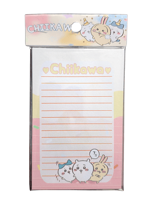Set Esquela Block de Notas Diseño Chiikawa Anime
