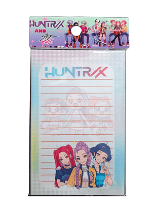 Set Esquela Block de Notas Diseño Huntrix Kpop Demon Hunters
