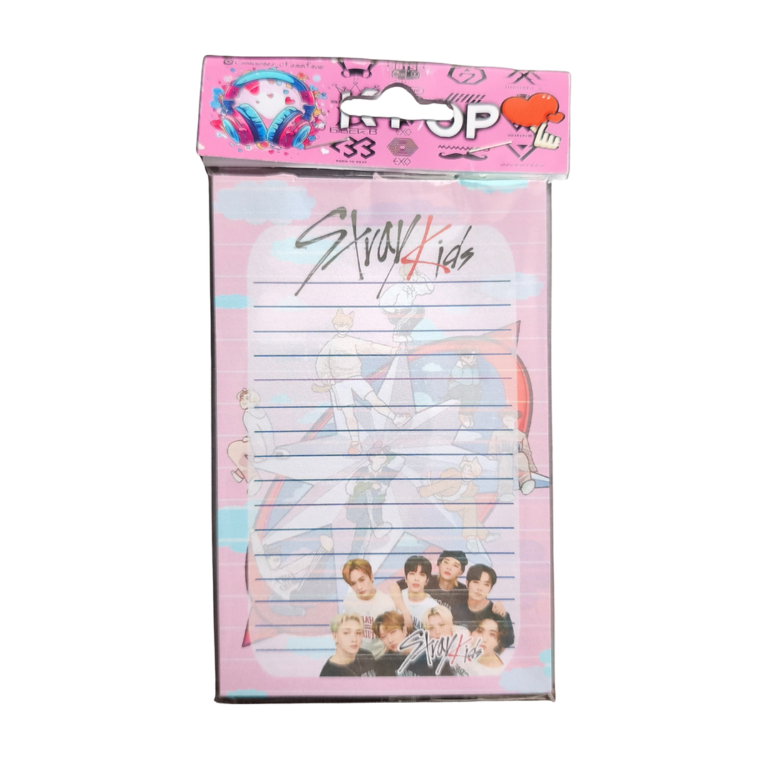 Set Esquela Block de Notas Diseño Stray Kids Kpop 1