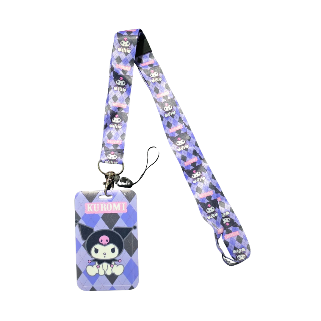 Portacredencial + Lanyard Kuromi Sanrio Kawaii 4