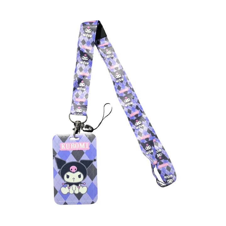 Portacredencial + Lanyard Kuromi Sanrio Kawaii 4