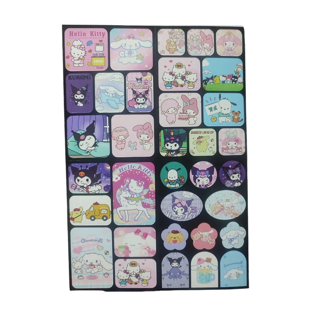 Set 222 Stickers Hello Kitty y Amigos Sanrio Kuromi Melody Kawaii Pegatinas 4