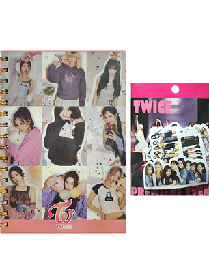 Set Libreta + Stickers Diseño Twice Kpop